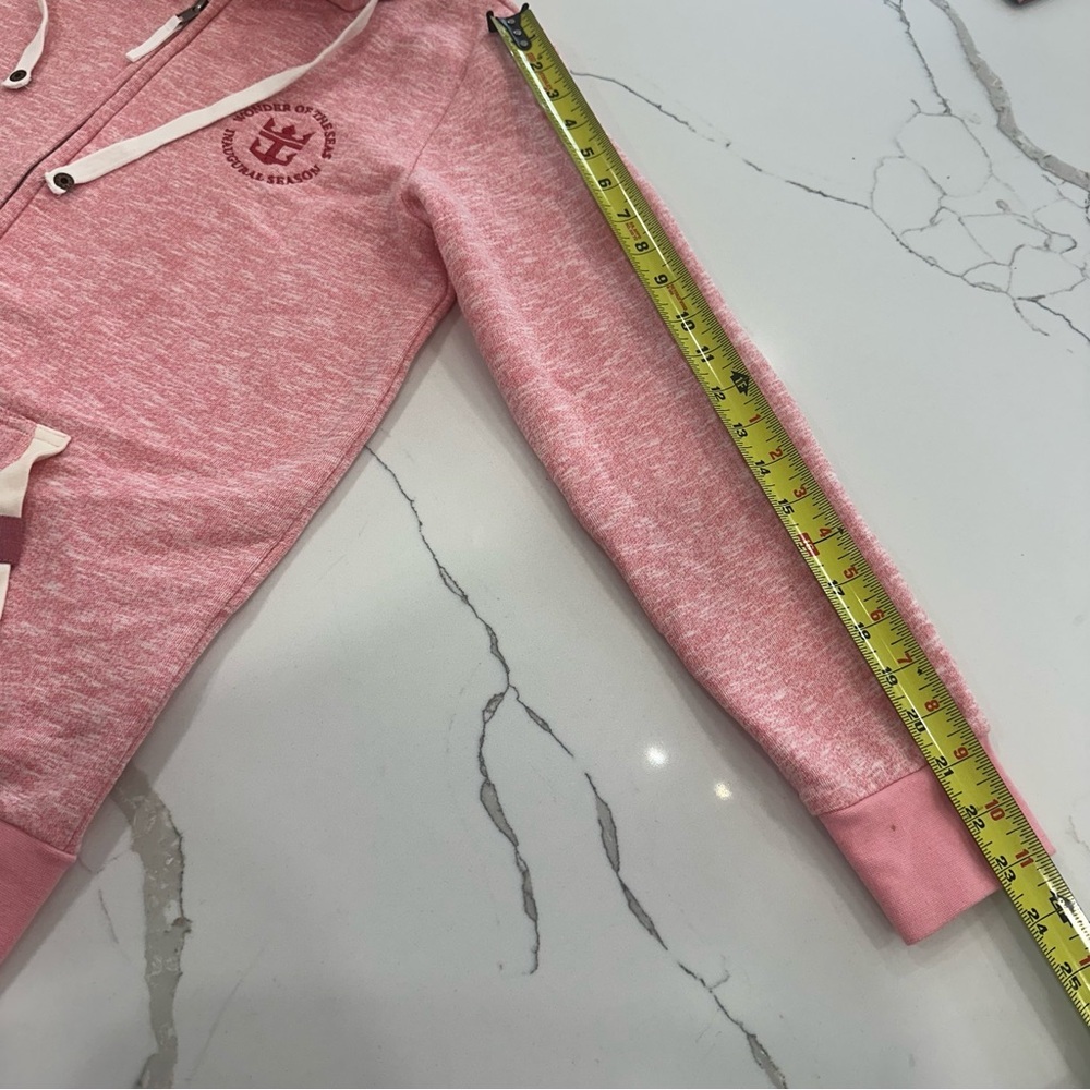 Royal Caribbean Wonder of the Seas Inaugural Season Pink Zip Up Hoodie Large - Picture 8 of 8
